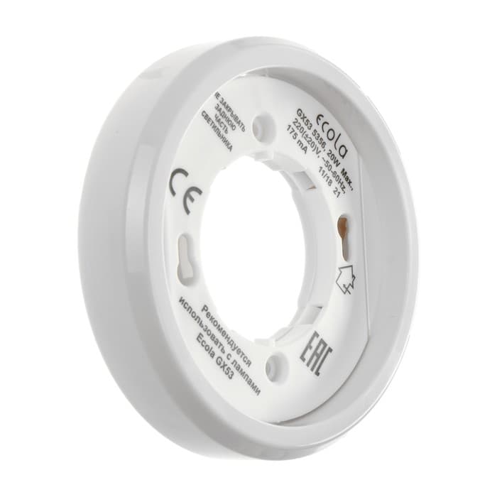 Светильник накладной Ecola 5356, GX53, IP20, 220 В, 18×95 мм, белый