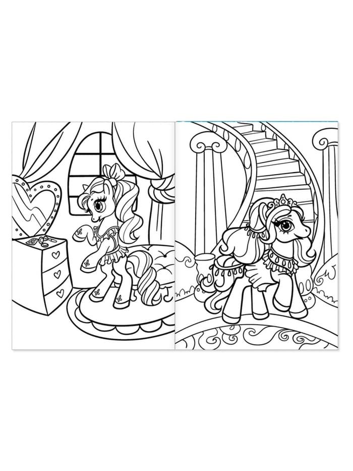 Раскраска для девочек «Сказочные пони», А4