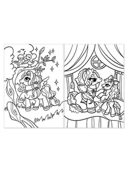 Раскраска для девочек «Сказочные пони», А4