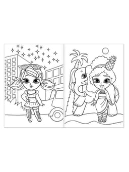Раскраска для девочек «Модные куколки», А4
