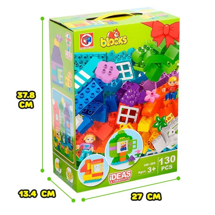 Конструктор KIDS HOME TOYS «Классический набор», 130 деталей+ пластина основание
