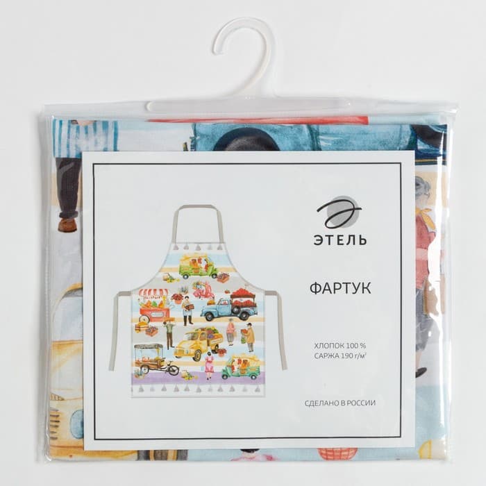 Фартук кухонный «Этель» Food market, 70×60 см, 100% хлопок, саржа 190 г/м²
