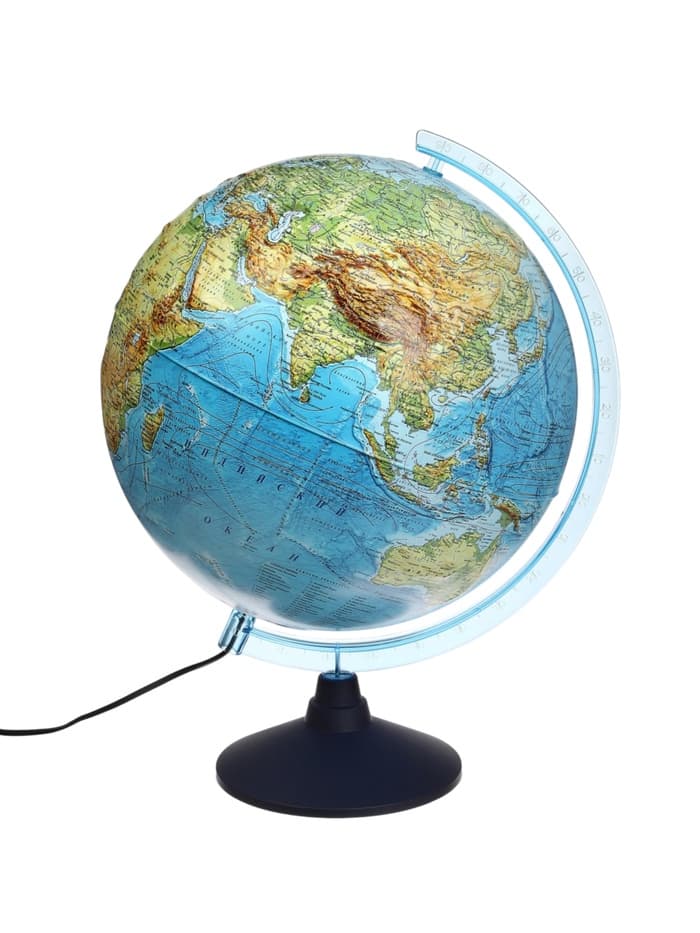 Глобус физико-политический «Глобен», интерактивный, диаметр 320 мм, рельефный, с подсветкой