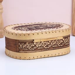 Хлебница-батонница с крышкой «Собор», 30×18×10 см, береста