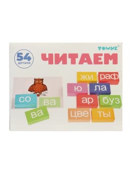 Кубики логические «Читаем слоги» деревянные, 54 детали