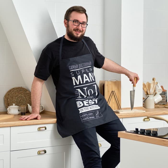 Фартук кухонный «Этель» Super Man, 73×71 см, 100% хлопок, саржа 190 г/м²