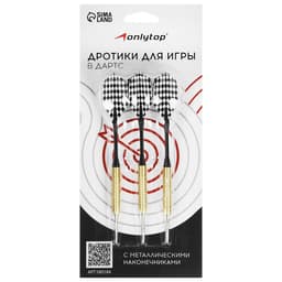 Дротики для дартса ONLYTOP, 3 шт., металлический наконечник, вес 16 г, цвет МИКС