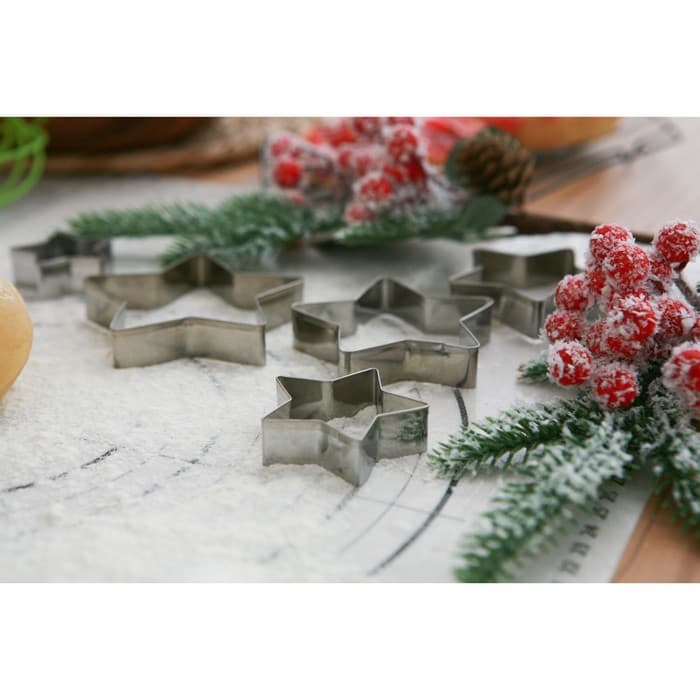 Формы для печенья новогодние Доляна «Звёздочка», набор 5 шт., металл, серебристые