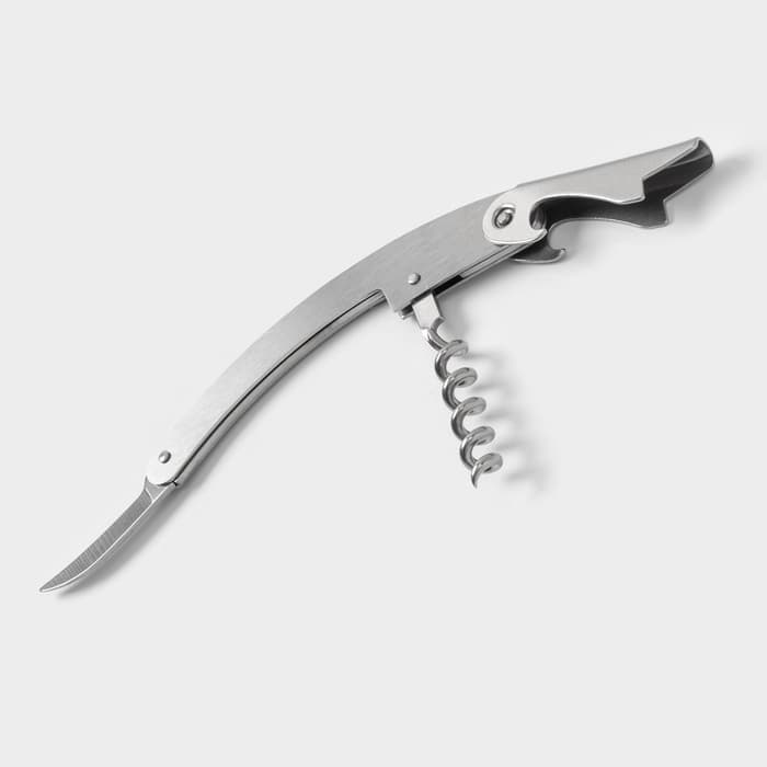 Штопор для вина складной Доляна Steel, h=11 см, серебристый