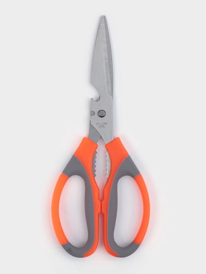 Ножницы кухонные Доляна «Драйв», 22 см, с открывалкой для бутылки, оранжевые