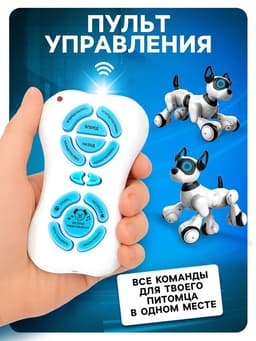 Робот собака Koddy IQ BOT, на пульте управления, интерактивный: звук, свет, танцующий, музыкальный, на аккумуляторе