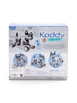 Робот собака Koddy IQ BOT, на пульте управления, интерактивный: звук, свет, танцующий, музыкальный, на аккумуляторе