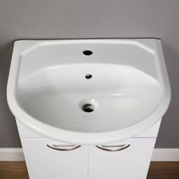 Комплект мебели для ванной комнаты «Балтика 55»: тумба с раковиной, зеркало - шкаф, белый