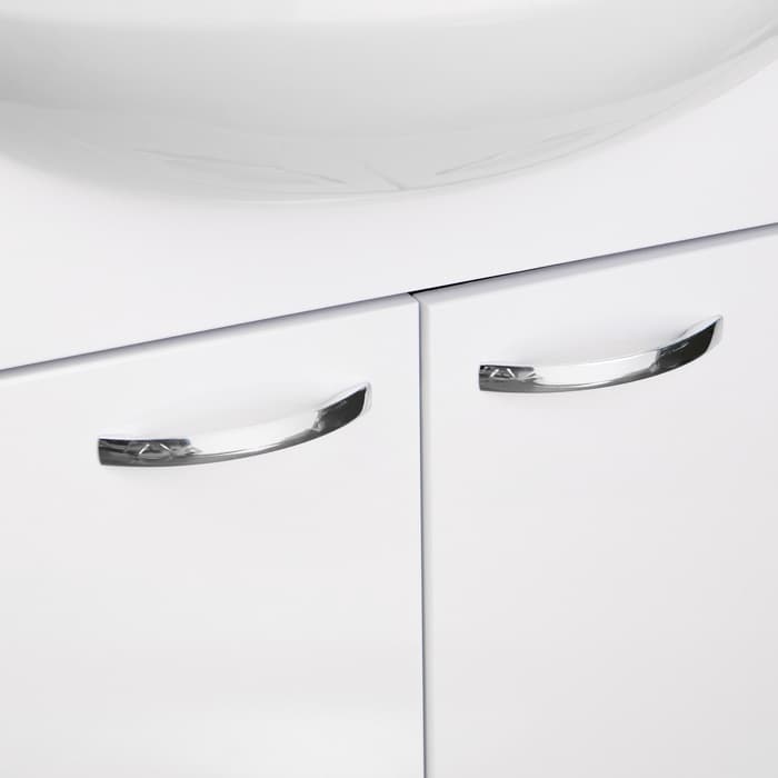 Комплект мебели для ванной комнаты «Балтика 55»: тумба с раковиной, зеркало - шкаф, белый