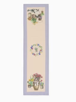 Дорожка на стол «Этель. Уютные коты», 40×146 см, 100% хлопок, саржа 190 г/м², бежевая/синяя