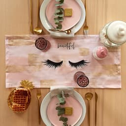 Дорожка на стол «Этель» Hello beautiful, 30×70 см, 100% хлопок, саржа 190 г/м², розовая