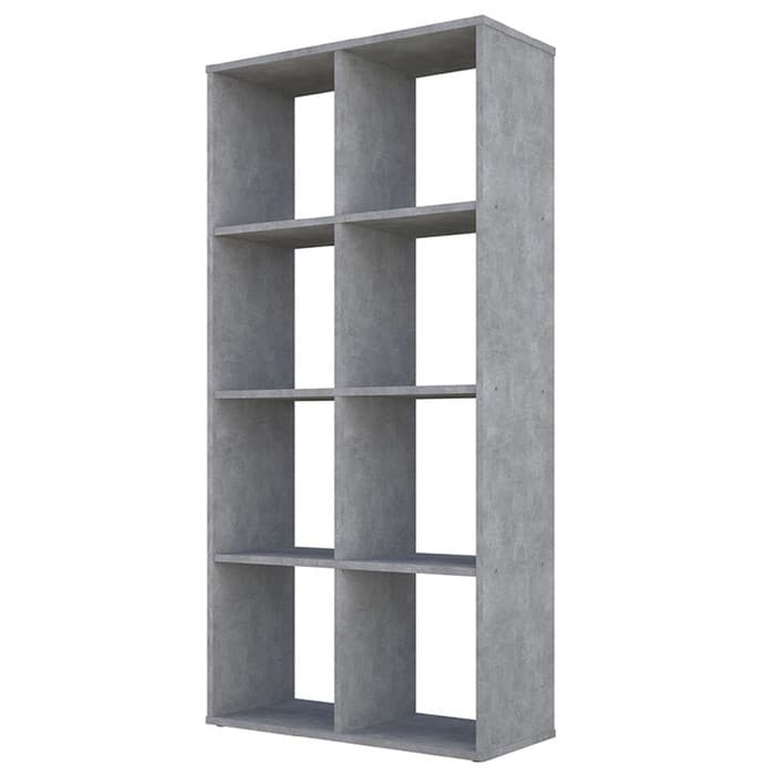 Стеллаж кубический для хранения Polini Home Smart, 8 секции, 698×290×1420 мм, цвет бетон