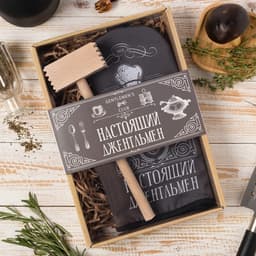 Кухонный набор «Джентльмен»: варежка-прихватка 20×28 см, молоток деревянный