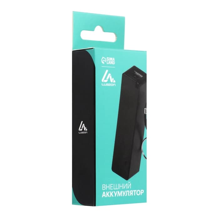 Внешний аккумулятор Luazon PB-03, 2200 мАч, USB, 1 А, крепление кольцо, чёрный
