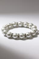 Браслет жемчуг «Невеста» со стразами, шар №10, цвет белый, d=5.5 см