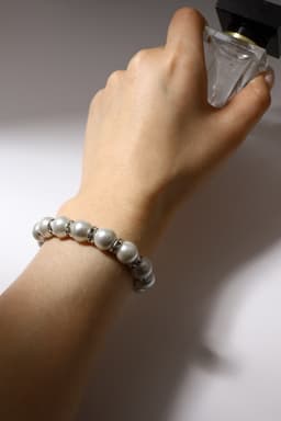 Браслет жемчуг «Невеста» со стразами, шар №10, цвет белый, d=5.5 см