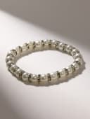 Браслет жемчуг «Невеста» со стразами, шар № 6, цвет белый, d=5.5 см