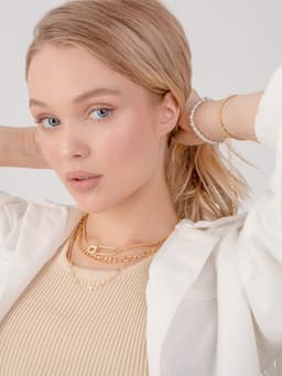 Браслет жемчуг «Невеста» со стразами, шар № 6, цвет белый, d=5.5 см