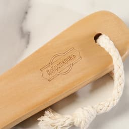 Щётка массажная для тела ONLITOP, из натуральной щетины, с ручкой, гладкая