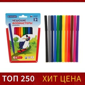 Фломастеры 12 цветов Centropen 7790 «Пингвины» 1.8 мм, линия 1.0 мм