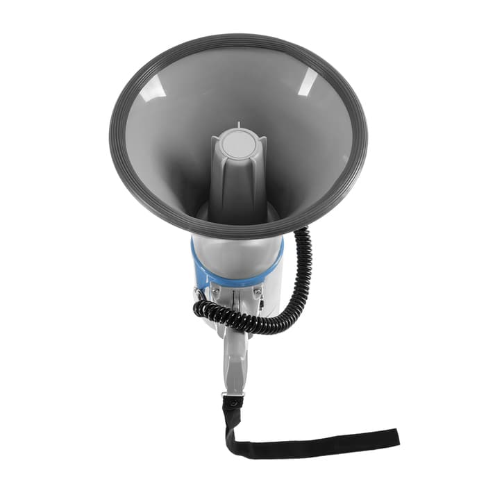 Мегафон ручной Luazon Rad-50, 50 Вт, дальность до 1000 м, сирена, серо-синий