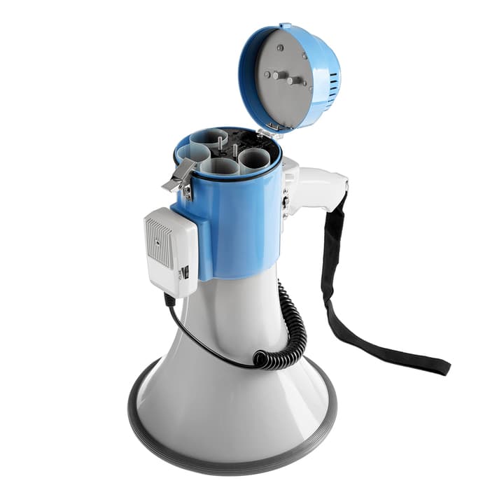 Мегафон ручной Luazon Rad-50, 50 Вт, дальность до 1000 м, сирена, серо-синий