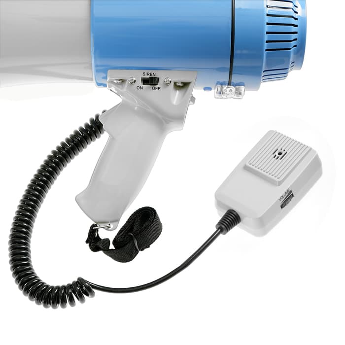 Мегафон ручной Luazon Rad-50, 50 Вт, дальность до 1000 м, сирена, серо-синий