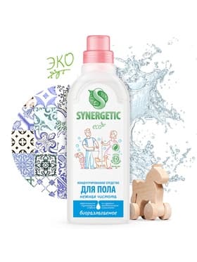 Средство для мытья пола Synergetic «Нежная чистота», биоразлагаемое, концентрированное, 750 мл