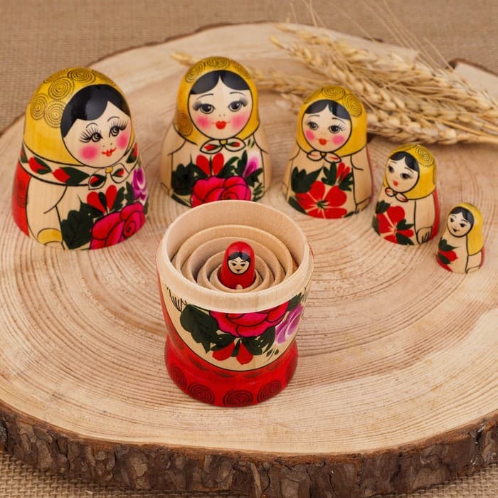 Матрёшка дерево «Семёновская», 6 кукольная, высшая категория