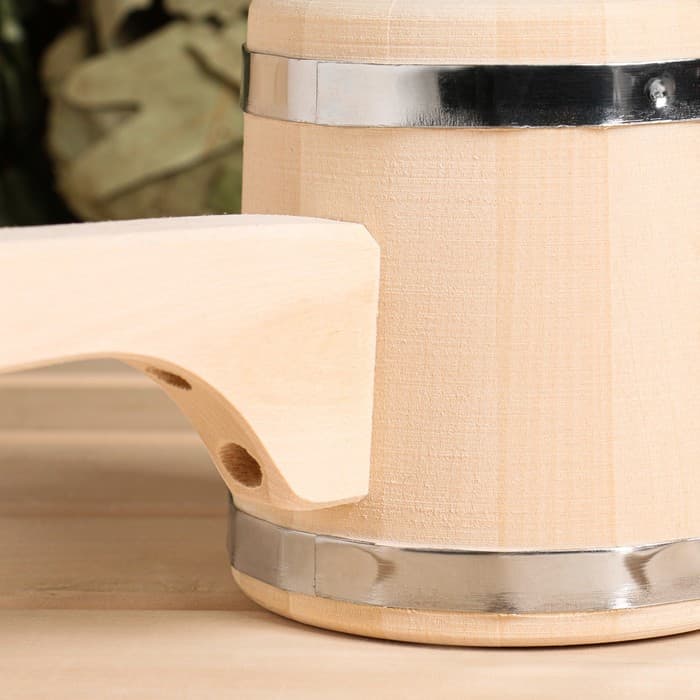 Ковш - черпак для бани и сауны «Емеля», 500 мл, липа, нержавеющая вставка, 52 см, «Добропаровъ»