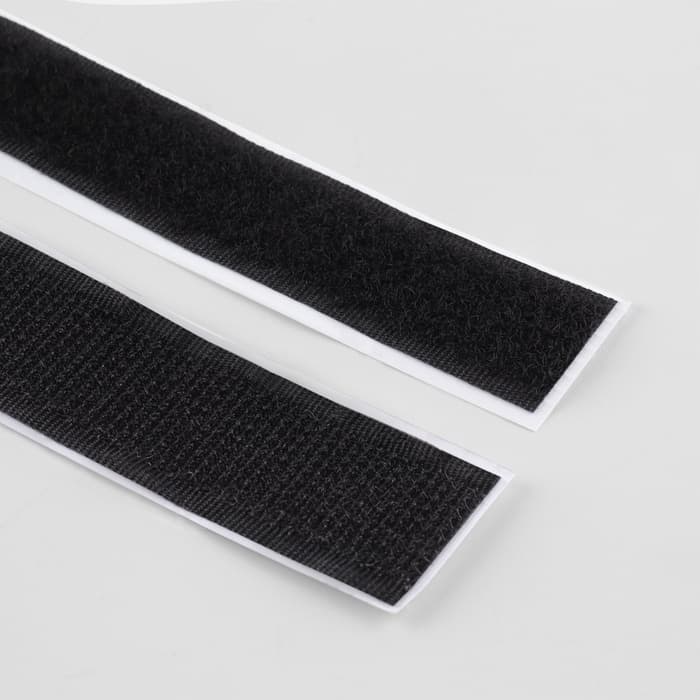 Липучка на клеевой основе, 20 мм, 100±5 см, чёрная