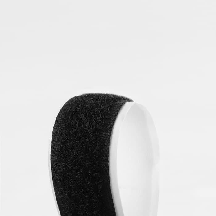 Липучка на клеевой основе, 20 мм, 100±5 см, чёрная