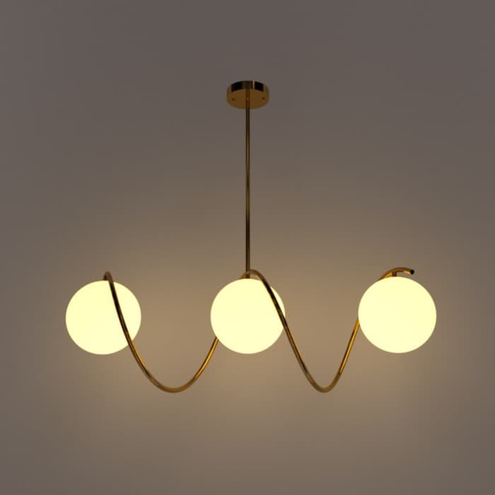 Люстра «Спираль» 3×40 Вт E27 золото 20×80×90 см BayerLux