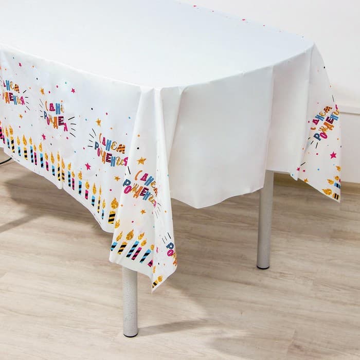 Скатерть одноразовая «С днём рождения», свечи, 180×137 см
