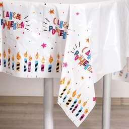 Скатерть одноразовая «С днём рождения», свечи, 180×137 см