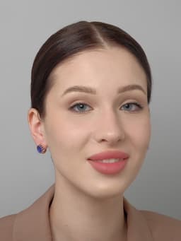 Серьги со стразами «Эдель», овал кружево, синие в розовом золоте