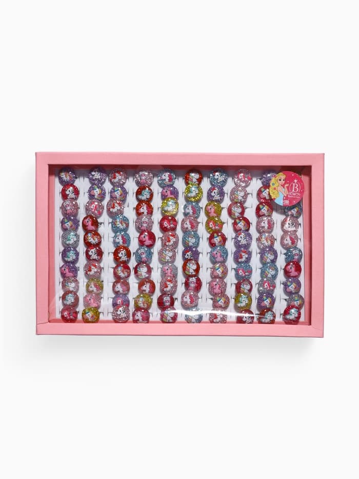 Кольцо «Выбражулька. Блестящие единороги», фасовка 100 шт. рисунок МИКС, цвет МИКС, безразмерное