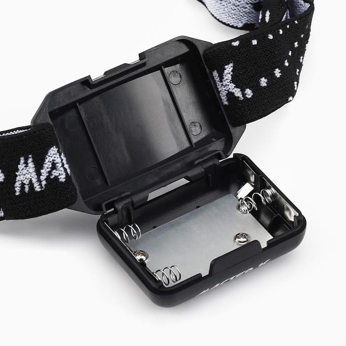 Фонарь налобный «Мастер К», MHB-W3D1, 3 Вт, 120 Лм, от батареек 3×AAA, чёрный