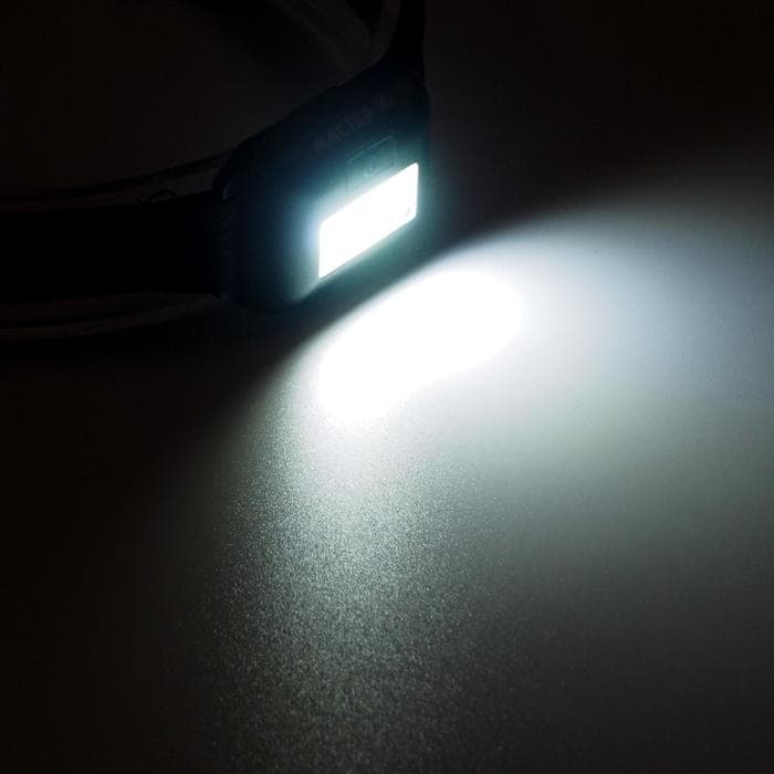 Фонарь налобный «Мастер К», MHB-W3D1, 3 Вт, 120 Лм, от батареек 3×AAA, чёрный