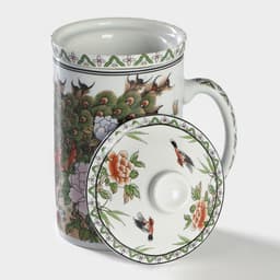 Кружка ситом «Цветы», 300 мл, керамика, белая