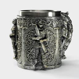 Кружка средневековая «Стража», 400 мл, 16×9×11.5 см, нержавеющая сталь, серебристая