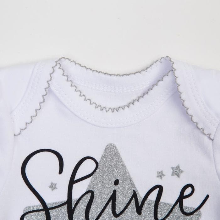 Набор Крошка Я: боди, юбка, повязка Shine, белый/серый, рост 86-92