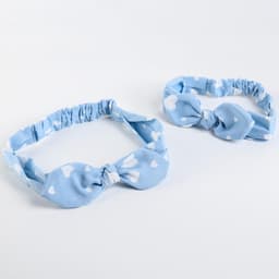 Повязка на голову для мамы и дочки M&B «Family look: сердечки» 2 шт., голубой