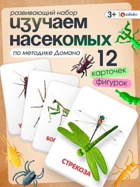 Развивающий набор «Мир насекомых», по методике Домана, 12 фигурок, 3+