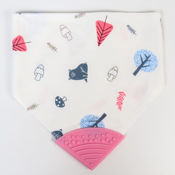 Нагрудник-бандана/слюнявчик для кормления Крошка Я, непромокаемый, с прорезывателем, на кнопке, розовый, МИКС